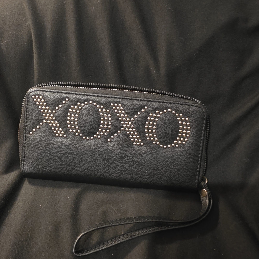 XOXO Black Studded Wristlet
